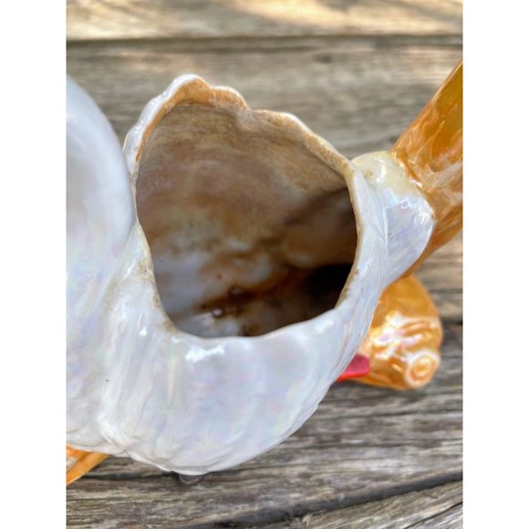 Vintage 1950s Lusterware Swan Planter With Vases - Picture 9 of 13